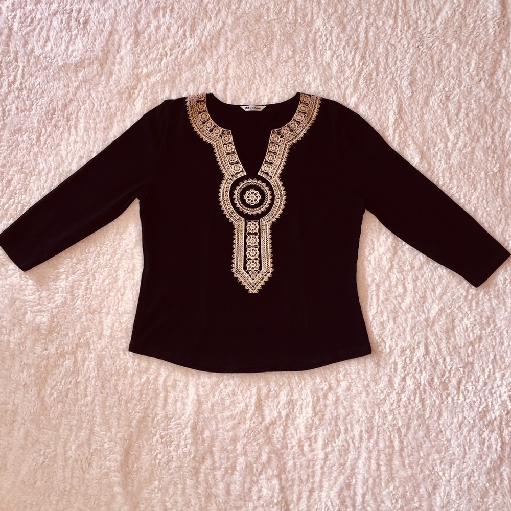 Nygard black tunic, Sz M